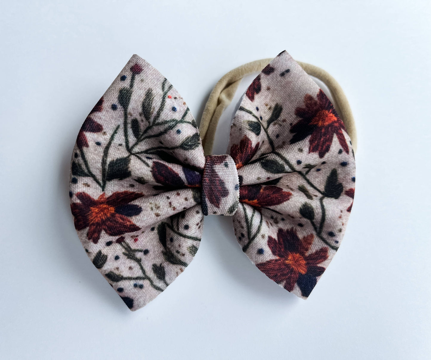Baby Bow Headband - Rust Floral