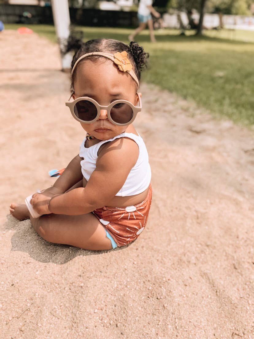 Taupe Kids Round Sunglasses