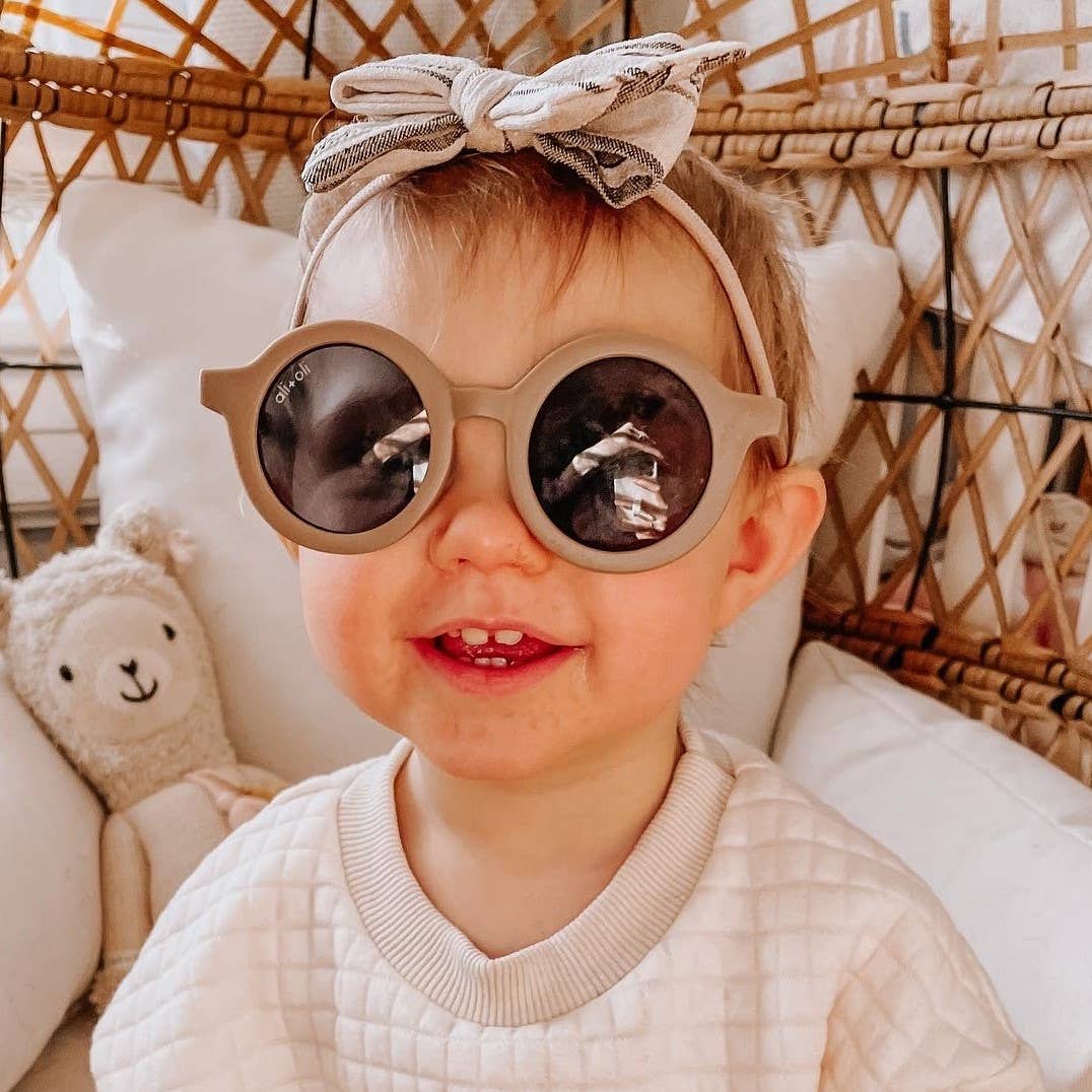 Taupe Kids Round Sunglasses