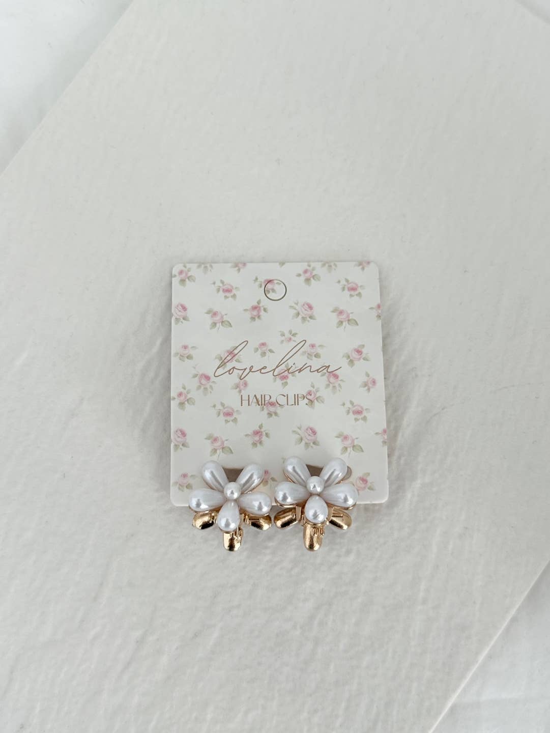 Pearl Flower Hair Clips - DOVE