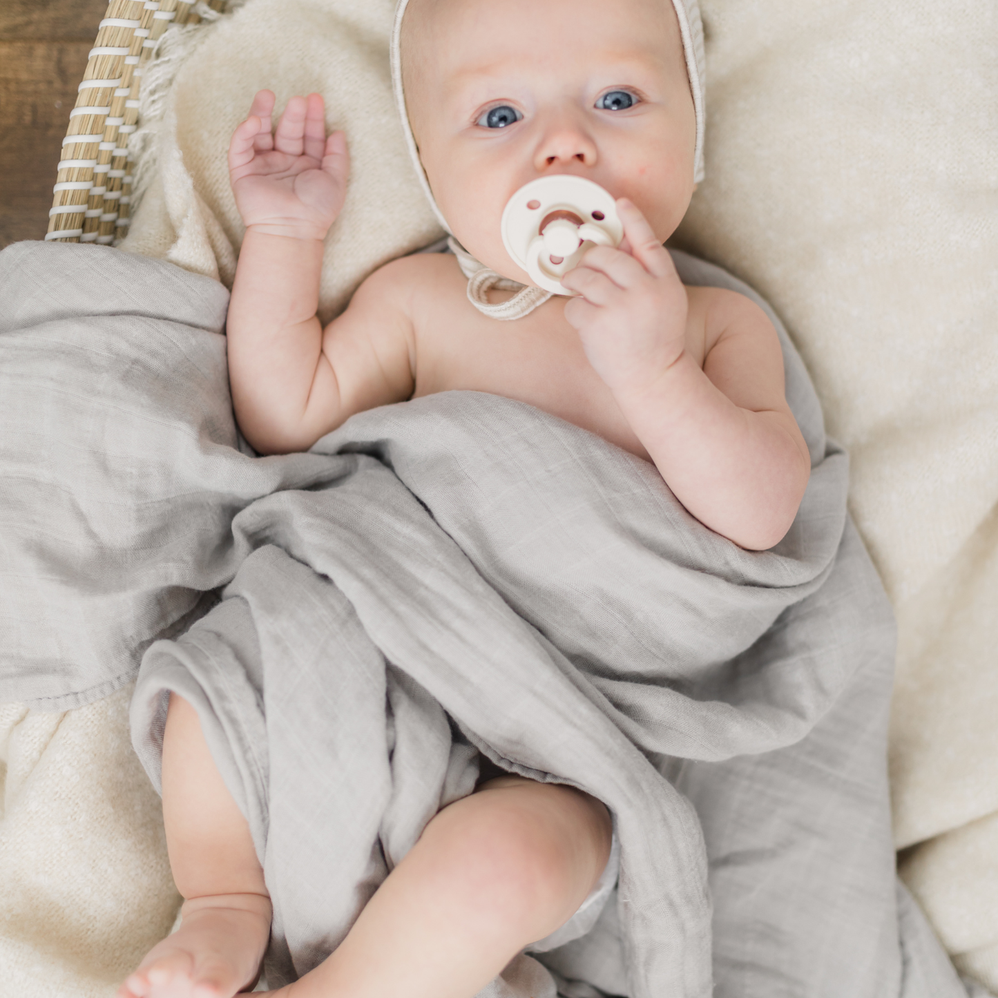 Light Grey Muslin Swaddle Blanket