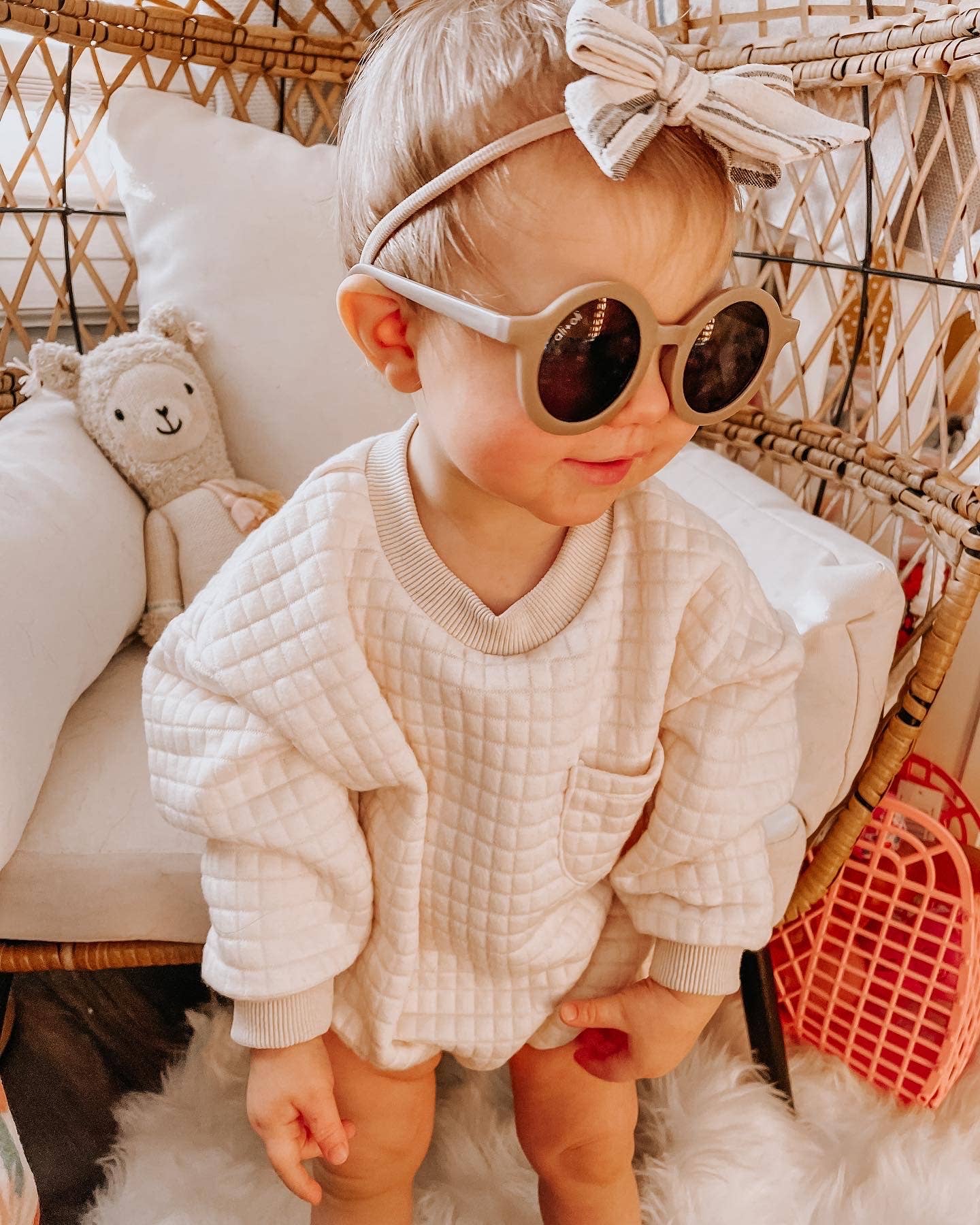 Taupe Kids Round Sunglasses
