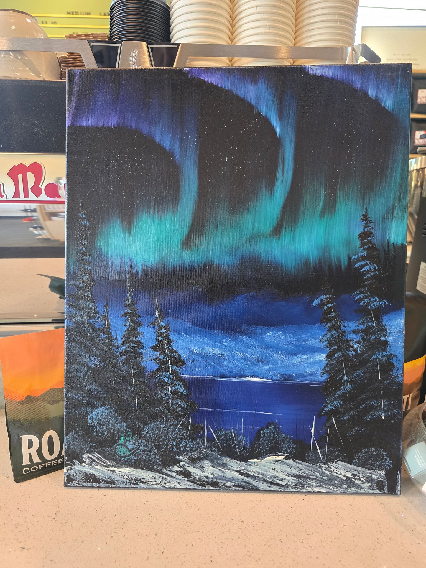 Winter Nights Painting - Painting Fireman