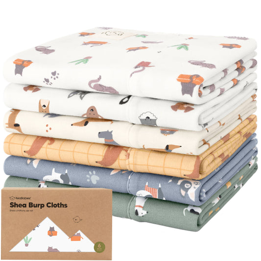 KeaBabies 6-Pack Shea Burp Cloths