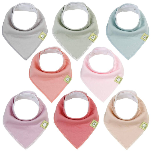 8-pack Baby Bandana Bibs for Girls and Boys