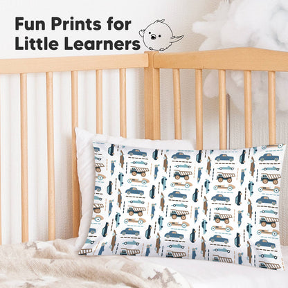 KeaBabies Printed Toddler Pillowcase 13X18" (Vroom)