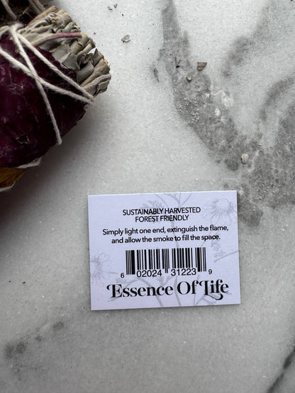 Forest-friendly Rose Petals & White Sage smudge