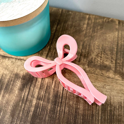Bow Claw Coquette Hair Clip Accessory Light Pink