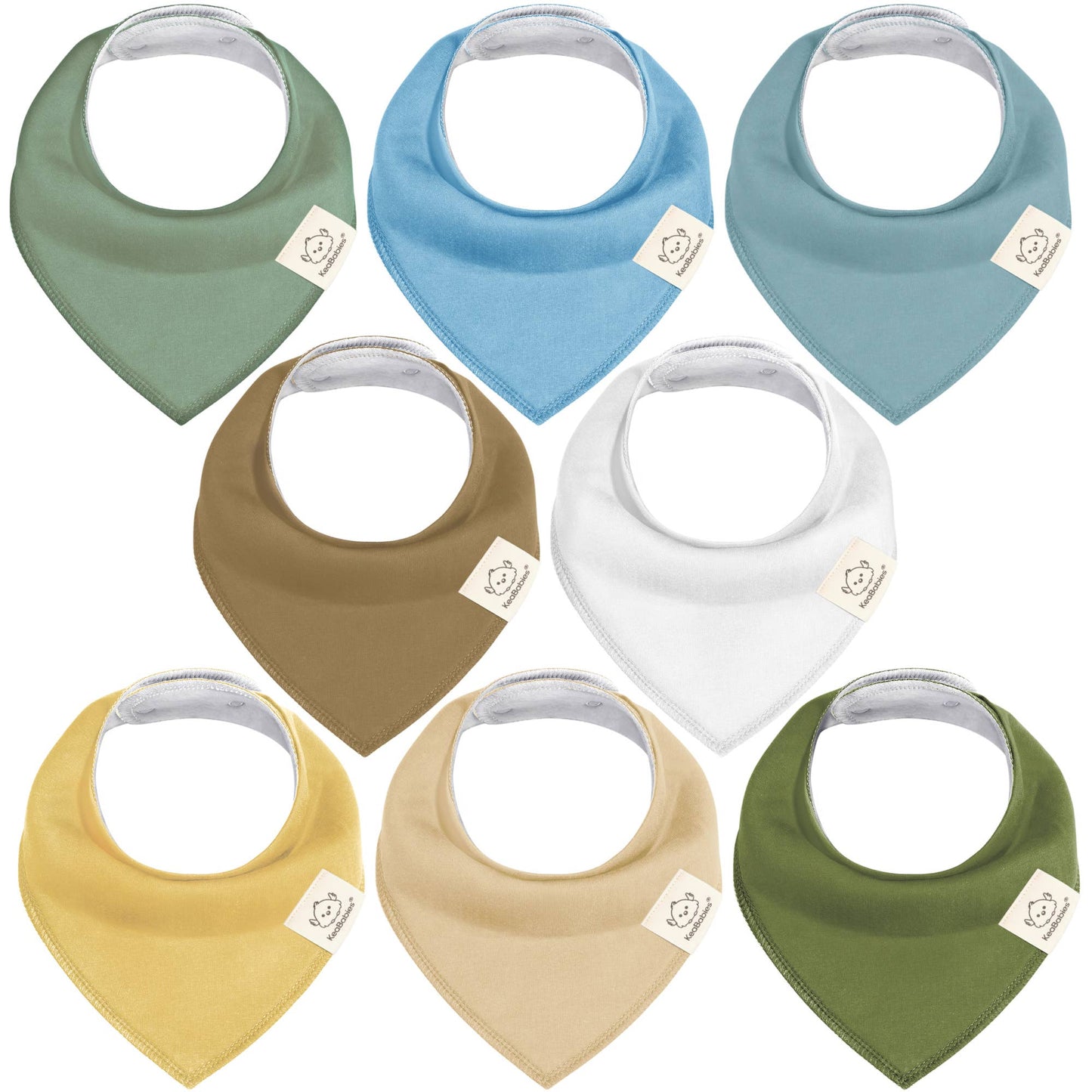 8-pack Baby Bandana Bibs for Boys and Girls