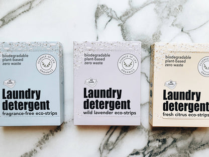 Zero Waste Laundry Detergent Strips, wild lavender