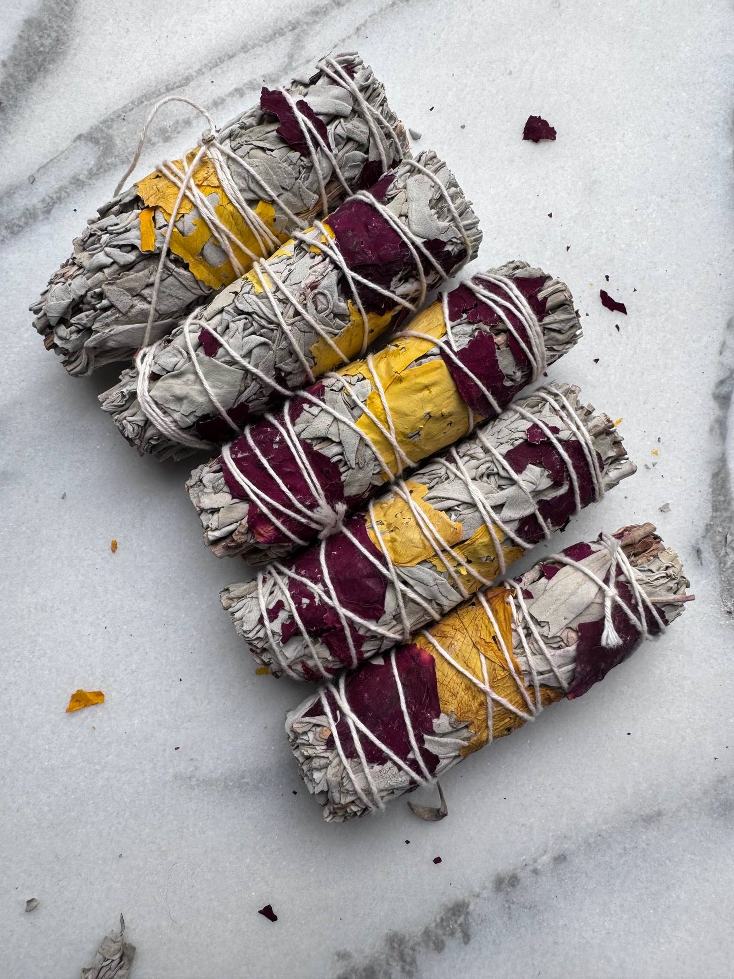 Forest-friendly Rose Petals & White Sage smudge