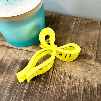 Bow Claw Coquette Hair Clip Accessory Yellow