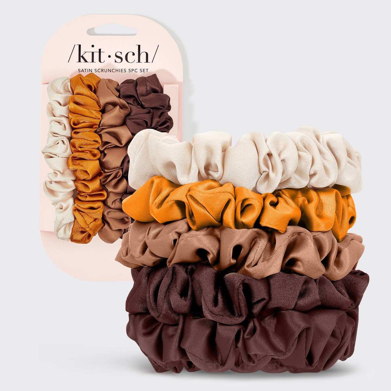 Satin Petite Scrunchies 5pc Set- Sedona