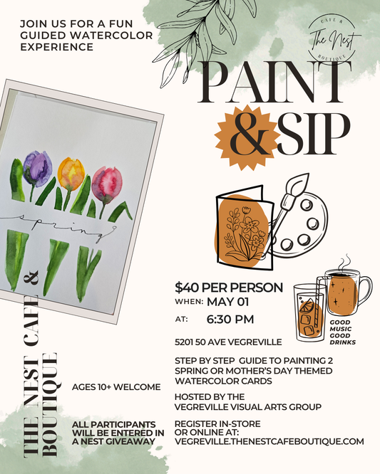 Paint Night at The Nest: Watercolor Greeting Card Workshop