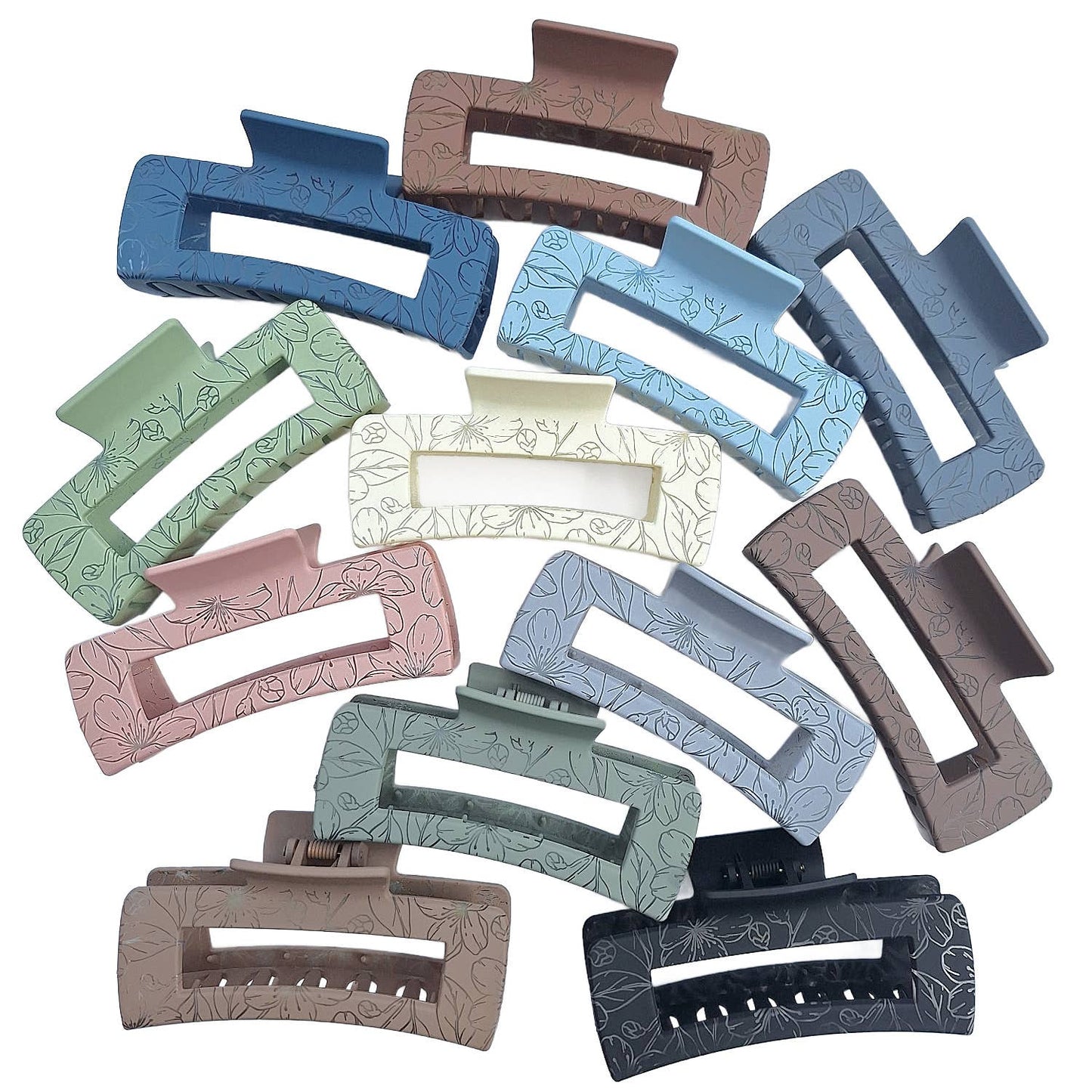 12 Assorted Large Hair Claw Clips