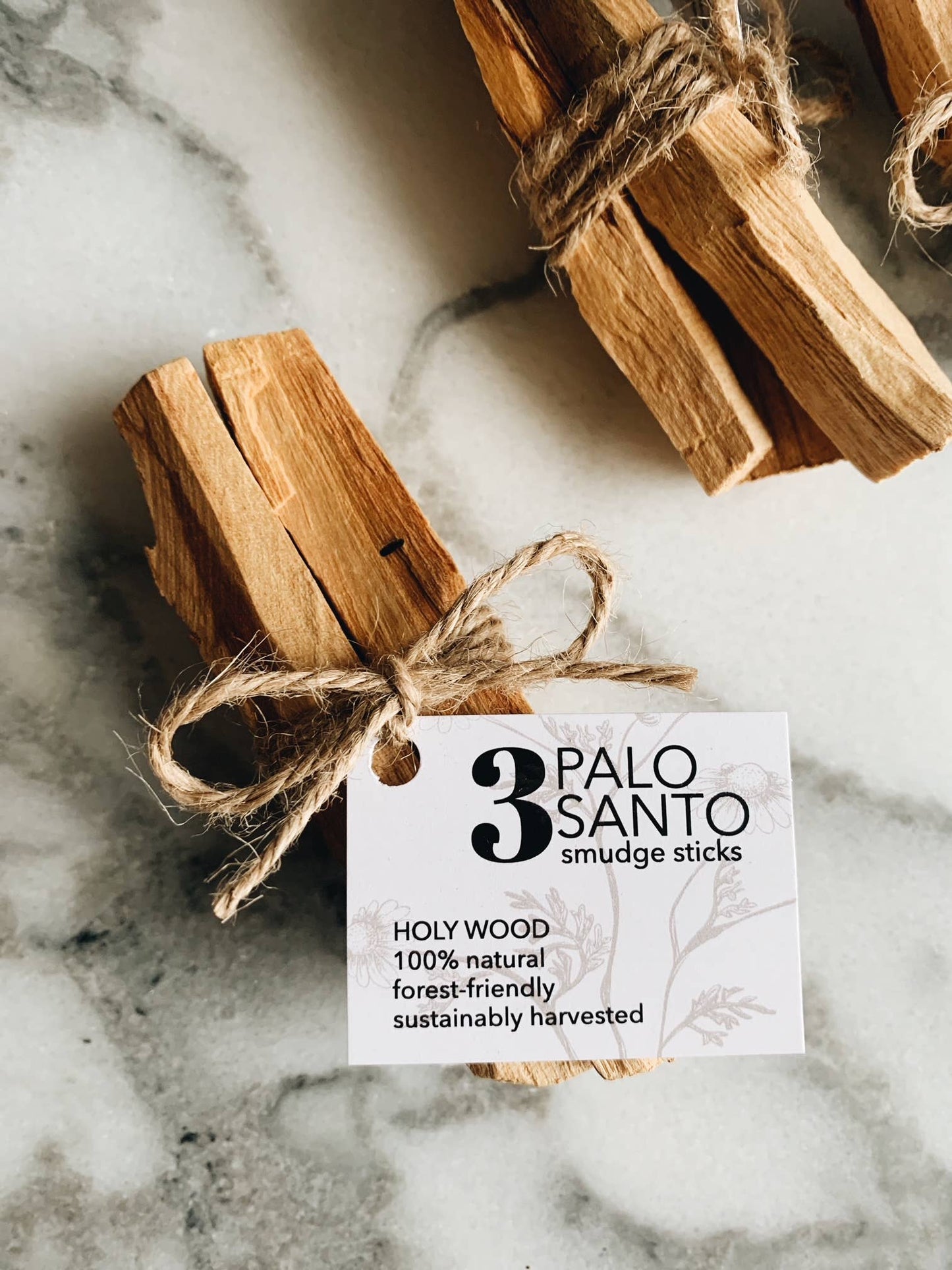 Palo Santo 3 stick bundle, 2 to 3 inch sticks