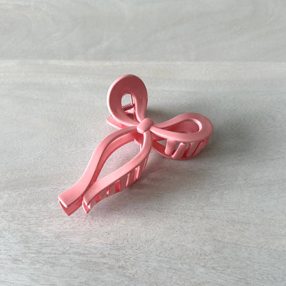 Bow Claw Coquette Hair Clip Accessory Light Pink