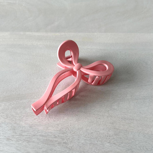 Bow Claw Coquette Hair Clip Accessory Light Pink