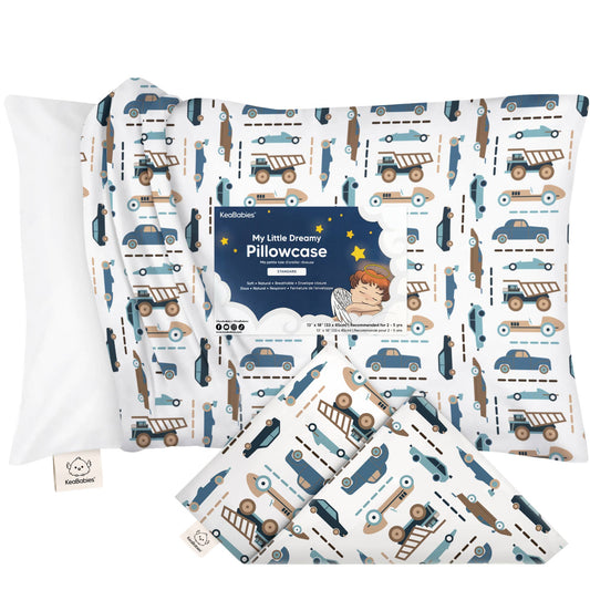 KeaBabies Printed Toddler Pillowcase 13X18" (Vroom)