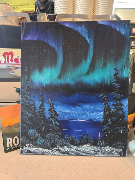 Winter Nights Painting - Painting Fireman