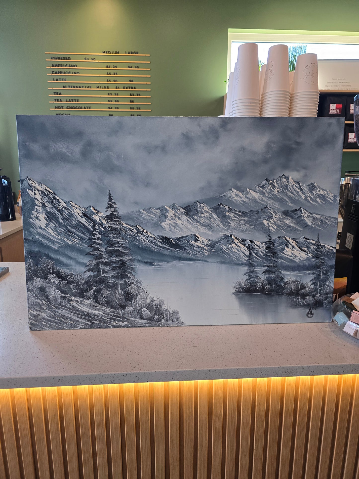 Snowy Mountain Mood Painting - Painting Fireman